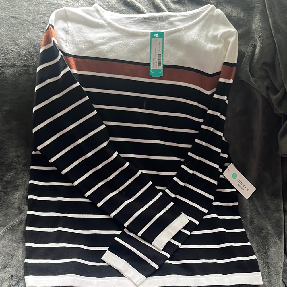 Pink Clover Striped Sweater XL